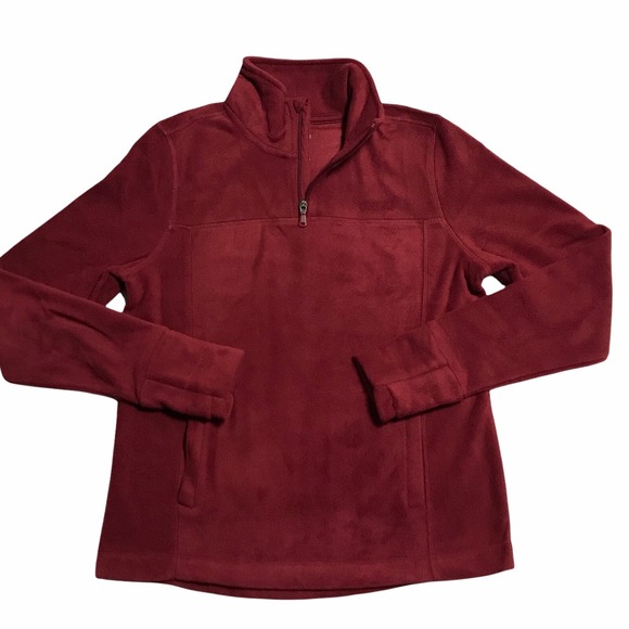 tek gear Tops - Tek Gear Petite Women's Micro Fleece Pullover Size S Wine Burgundy Quarter Zip